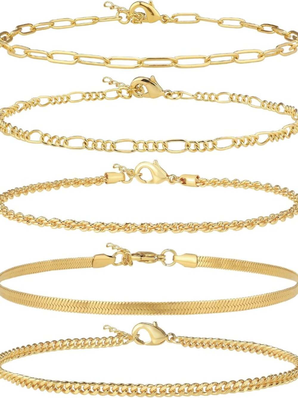 Durable and Adjustable Gold/Silver Cuban Anklets for Women, Plus Size 9-12in